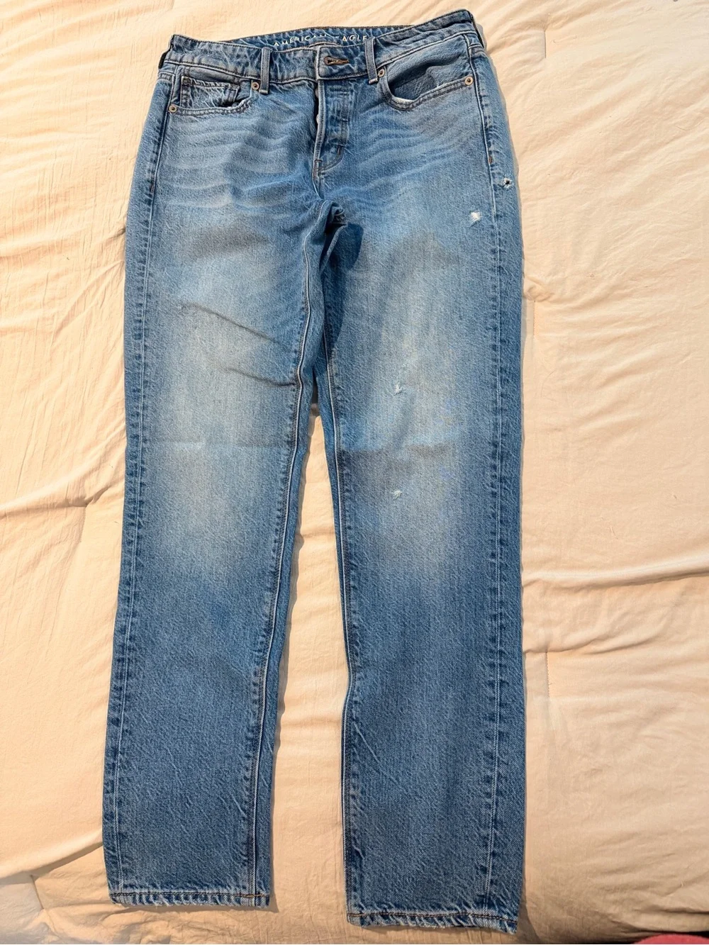 American Eagle Outfitters Light Blue High-Rise Button-Fly Jeans